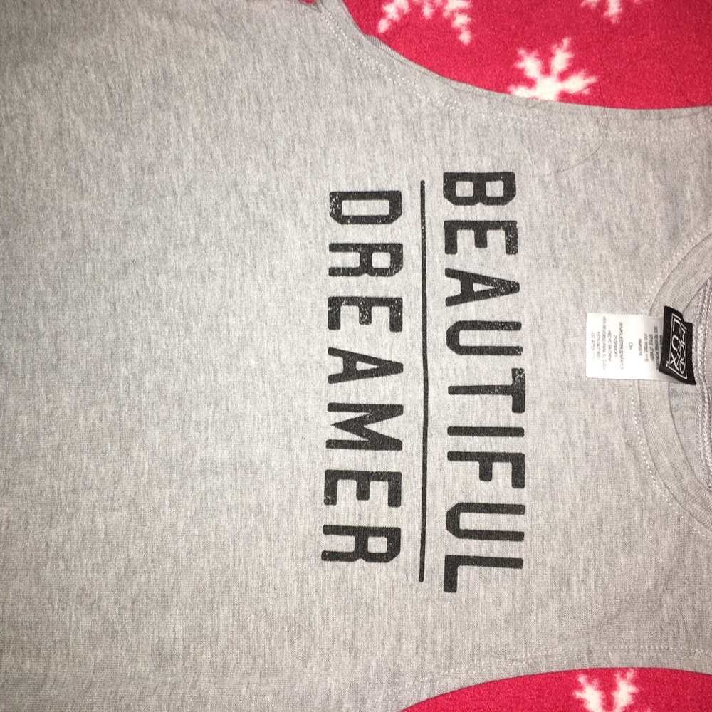 **PRICES NEGOTIABLE** gray graphic tank top